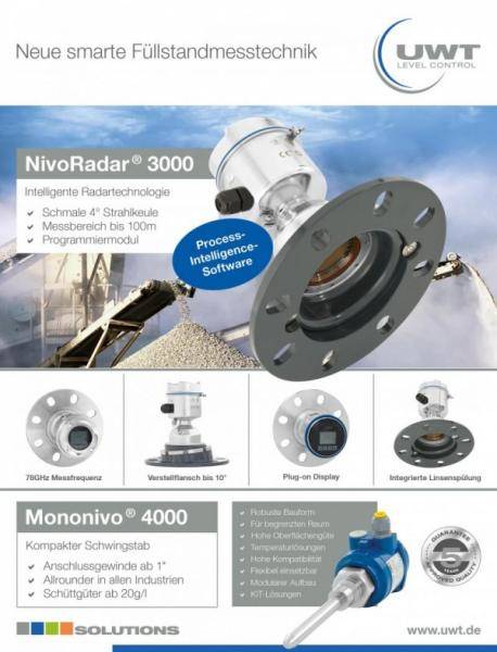 Innovative. Precise. For challenging conditions and material New NivoRadar® 3000