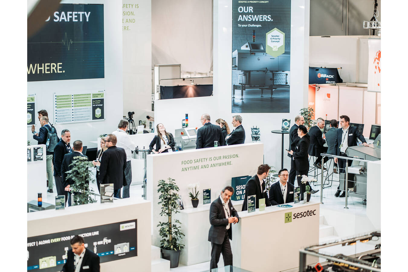 The newly designed Sesotec booth at interpack 2023 was an excellent platform to present the latest hardware and software innovations as well as service solutions on the topic of food safety 