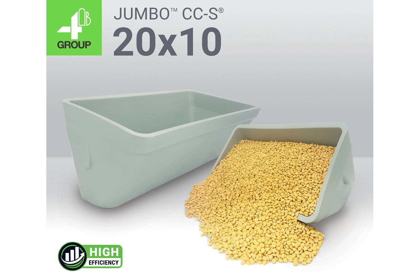 4B erweitert Heavy-Duty JCC-S-Elevatorbecher Produktreihe Die neue Größe von 20x10 Zoll bietet eine noch größere Vielseitigkeit und Effizienz für eine breite Palette von Materialtransportanwendungen.